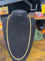 Heavy Solid 18kt Italian Rope Chain Necklace — 3.5mm, 22", 30g