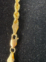 Heavy Solid 18kt Italian Rope Chain Necklace — 3.5mm, 22", 30g