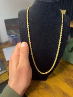 Heavy Solid 18kt Italian Rope Chain Necklace — 3.5mm, 22", 30g