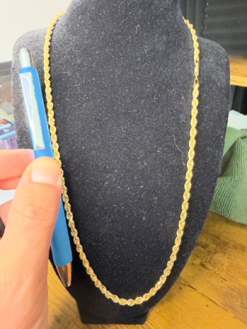 Heavy Solid 18kt Italian Rope Chain Necklace — 3.5mm, 22", 30g