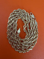 Heavy Solid 18kt Italian Rope Chain Necklace — 3.5mm, 22", 30g